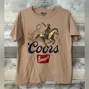 Coors Banquet Tan Cowboy Graphic T-Shirt